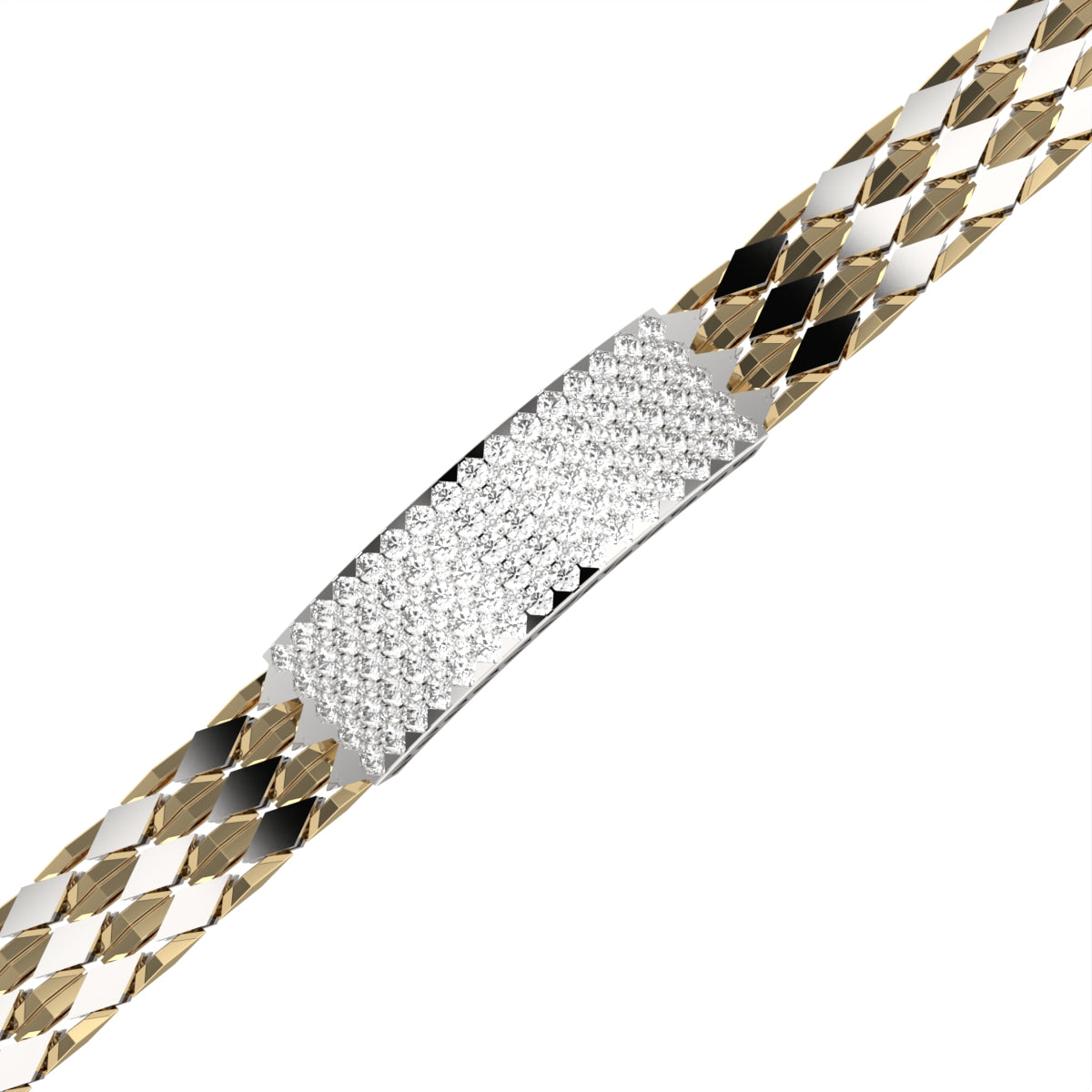 Exquisite Diamond & Gold Mens Bracelet