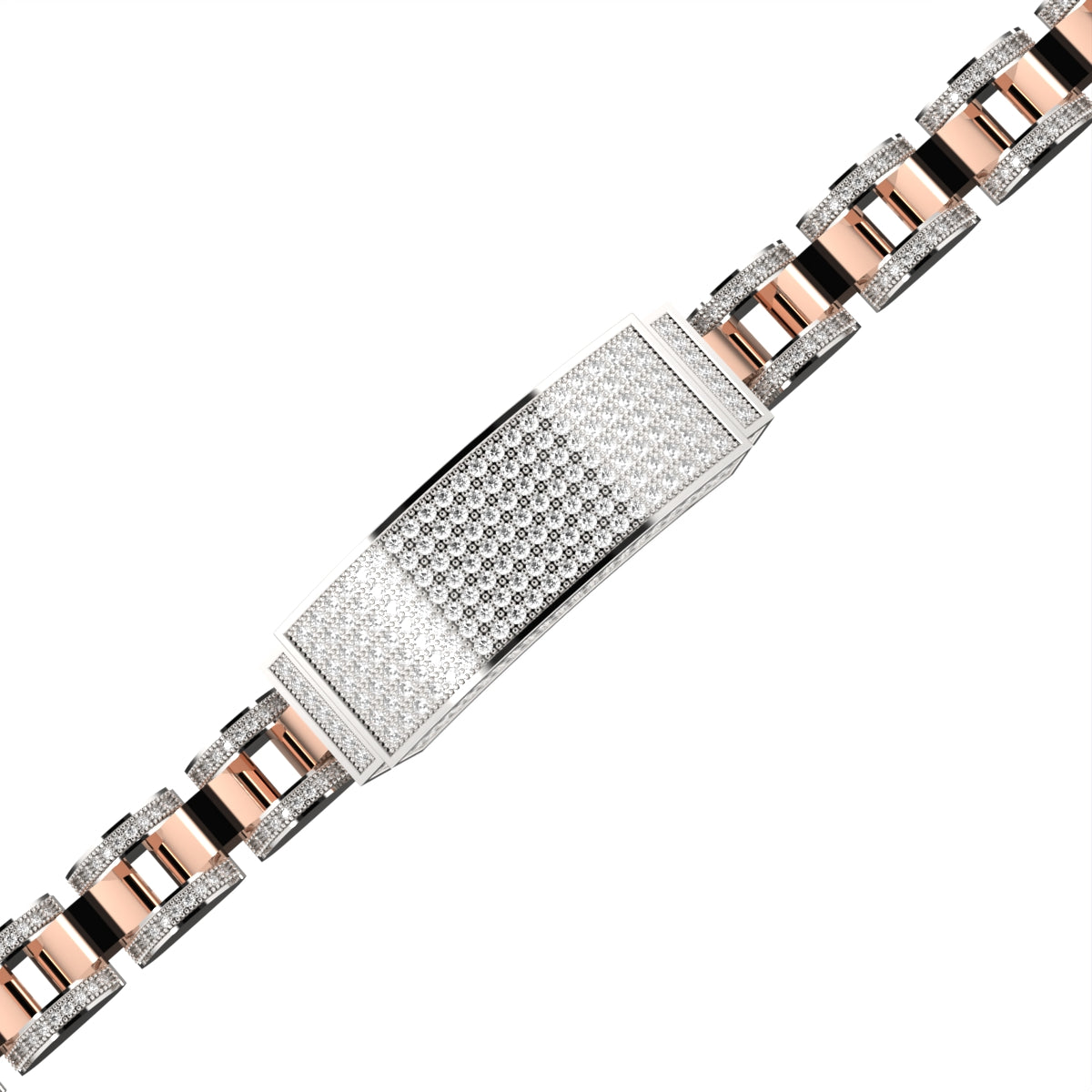 Macy's Men's Diamond Link Bracelet (1 ct. t.w.) in 14k Gold-Plated Sterling  Silver and Sterling Silver - Macy's