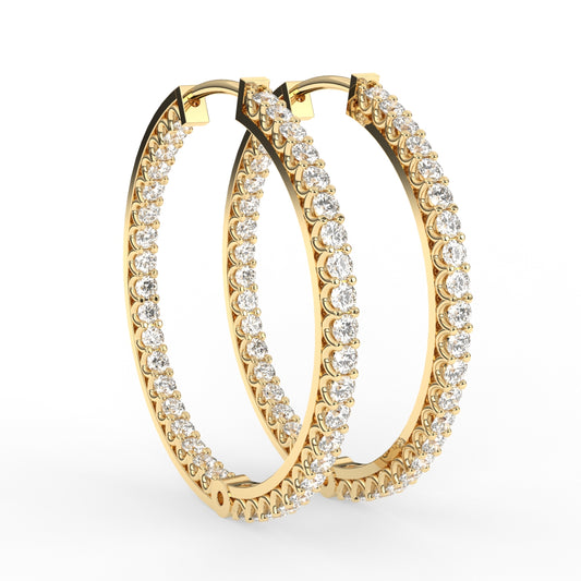 Gleaming Sparkle Diamond Hoop Earrings