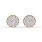 Fancy Timeless Gold and Diamond Stud Earrings