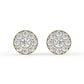 Fancy Timeless Gold and Diamond Stud Earrings