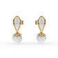 Designer Diamond and Pearl Drop Earrings