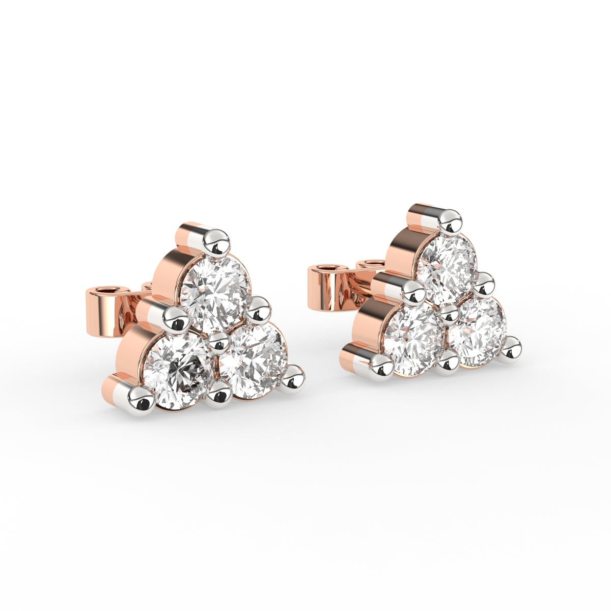 Tiny Trio Set Diamond Studs Earrings