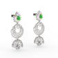 Luxurious Diamond Cluster and Pearl Jhumkas