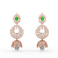 Luxurious Diamond Cluster and Pearl Jhumkas