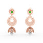 Luxurious Diamond Cluster and Pearl Jhumkas