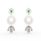 Luxurious Diamond Cluster and Pearl Jhumkas