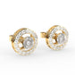 Trendy Round Diamond Halo Studs