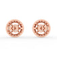 Trendy Round Diamond Halo Studs