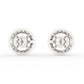 Trendy Round Diamond Halo Studs