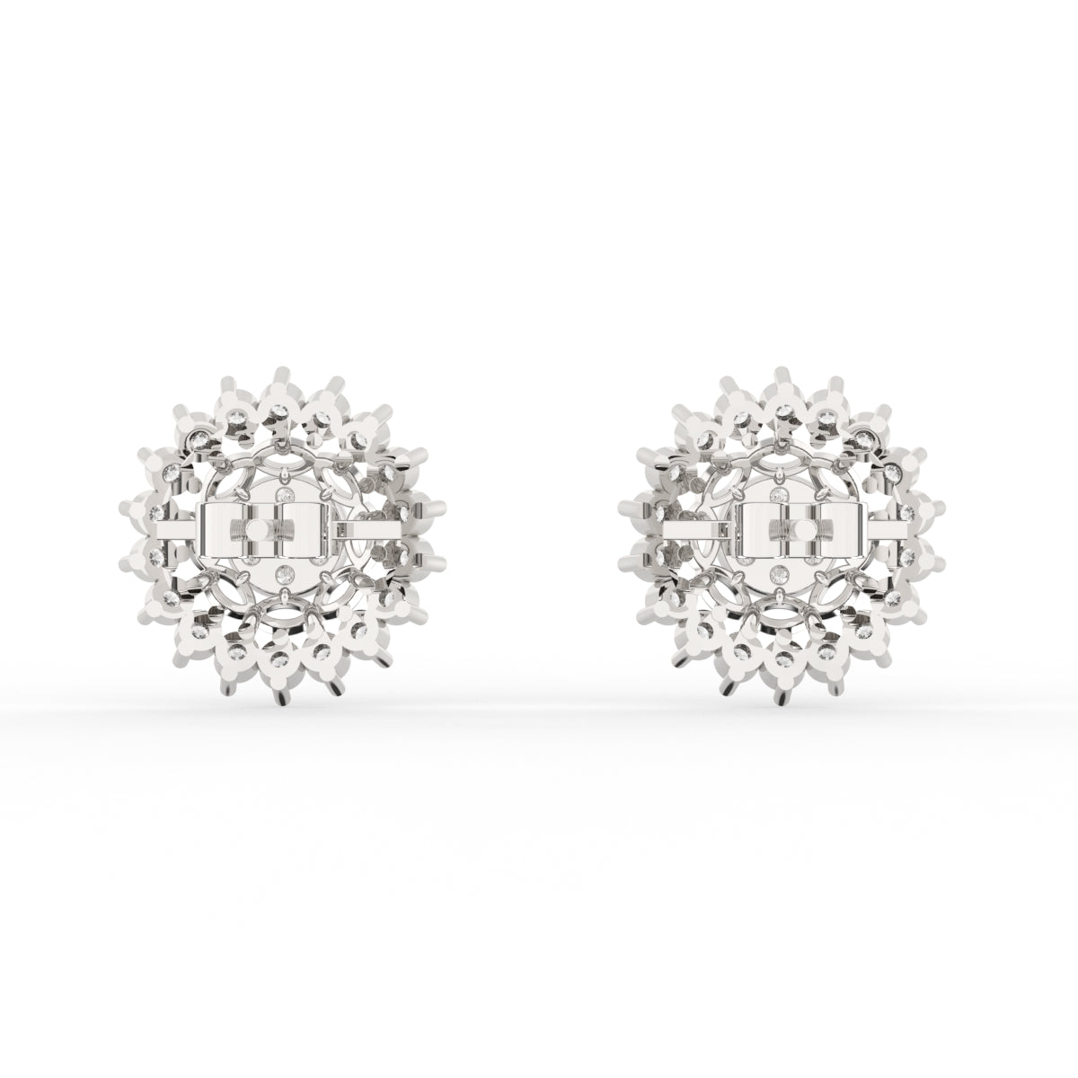 Lavish Floral Diamond Studs Earrings