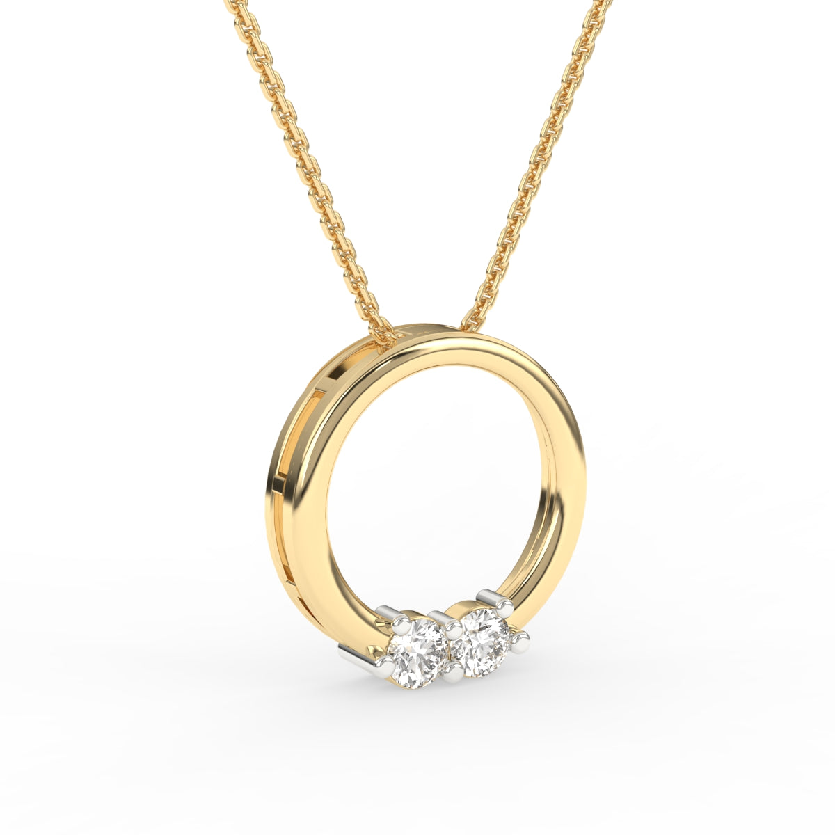 circle diamond pendant chain L-LCP-0218