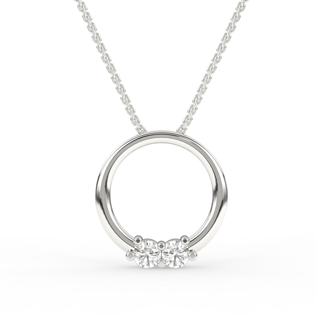 circle diamond pendant chain L-LCP-0218