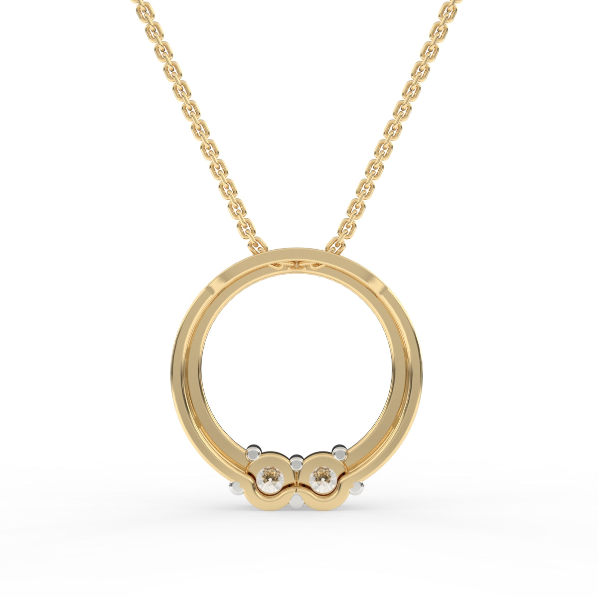 circle diamond pendant chain L-LCP-0218