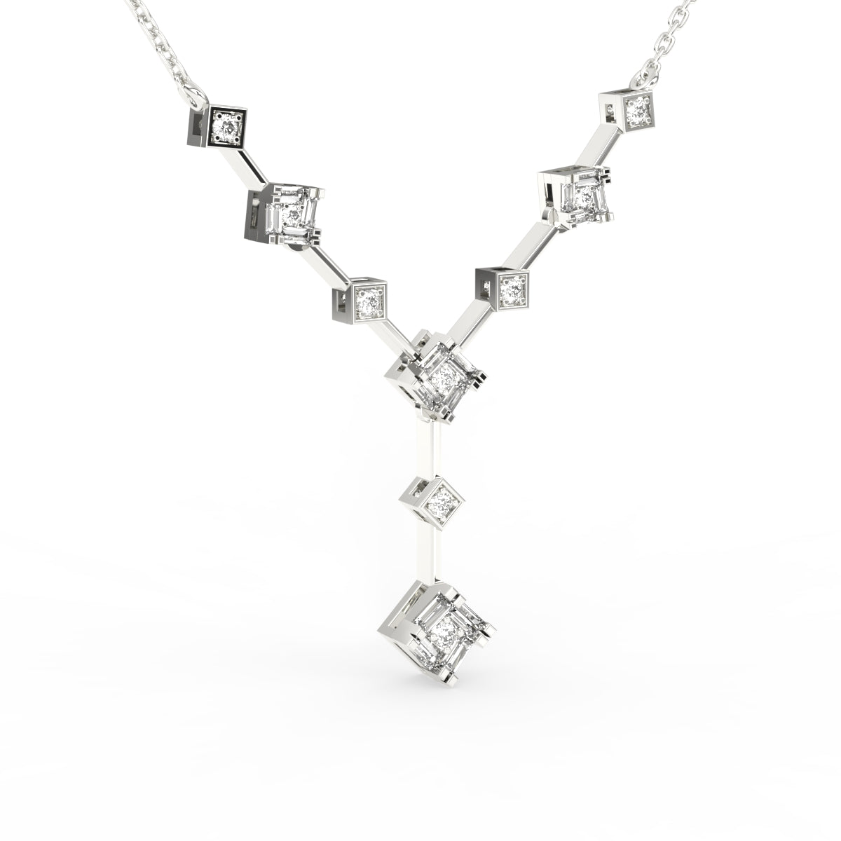 Baguette Diamond Lariat diamond chain