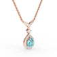 Blue pear diamond pendant chain