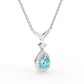 Blue pear diamond pendant chain