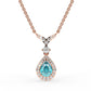 Blue pear diamond pendant chain