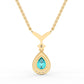 Blue pear diamond pendant chain