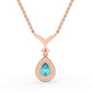 Blue pear diamond pendant chain