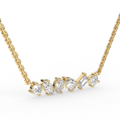 Fancy shape diamond pendant chain