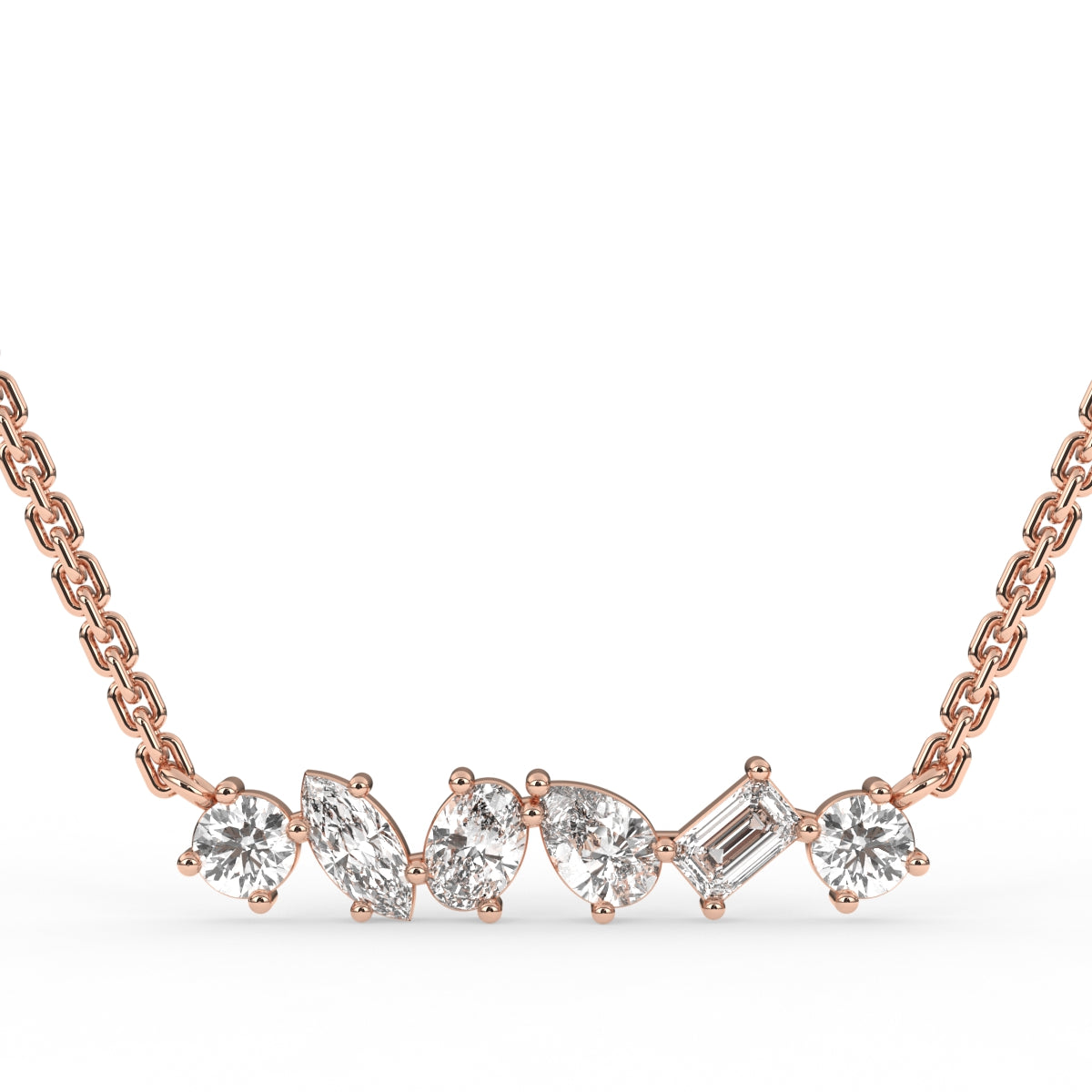 Fancy shape diamond pendant chain
