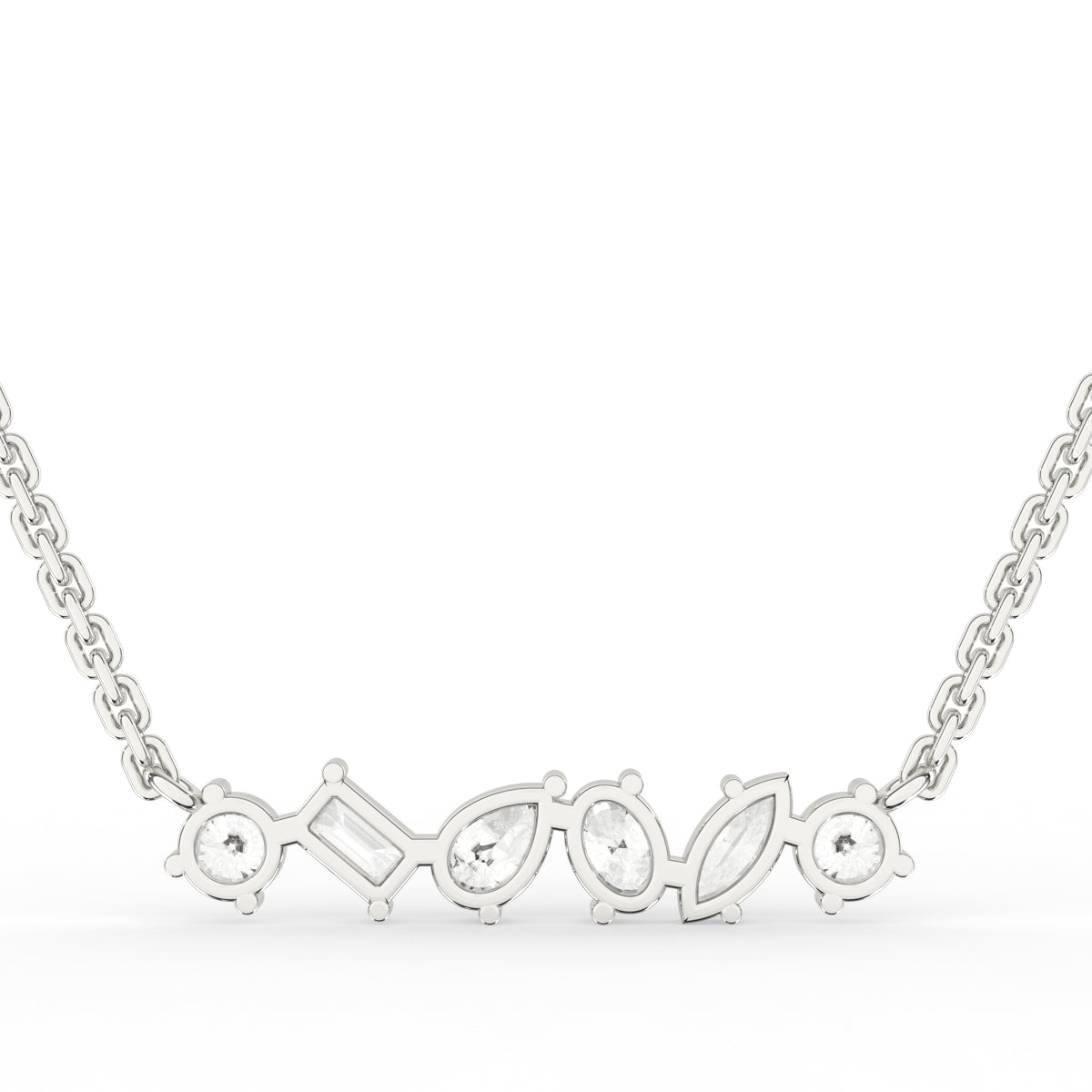 Fancy shape diamond pendant chain