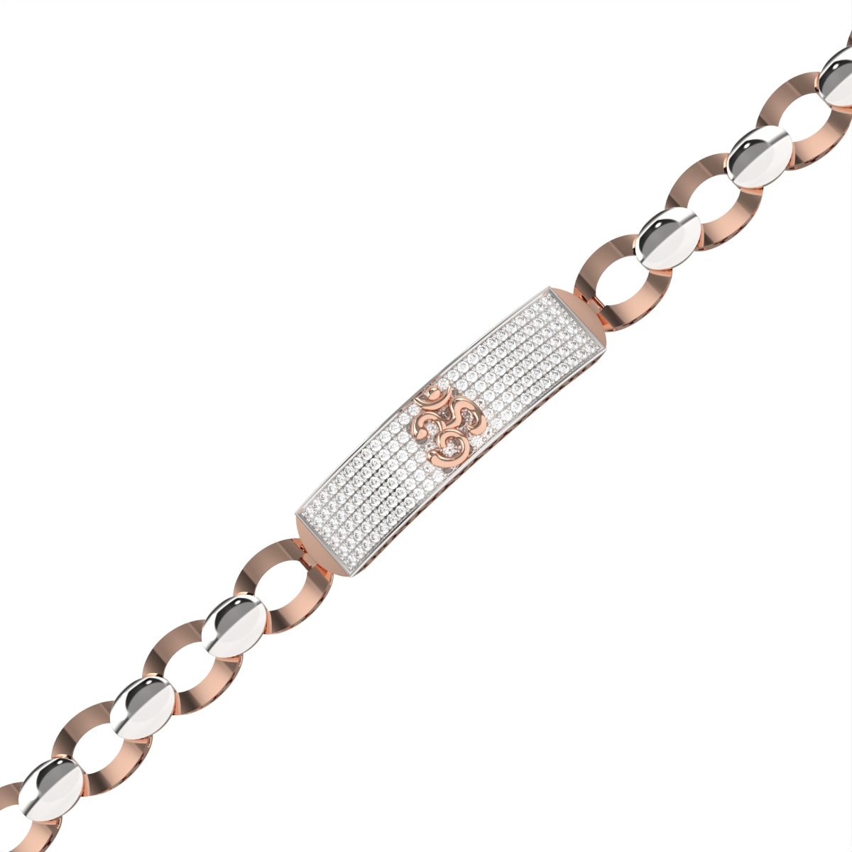 Chain and Diamond Mens Bracelet