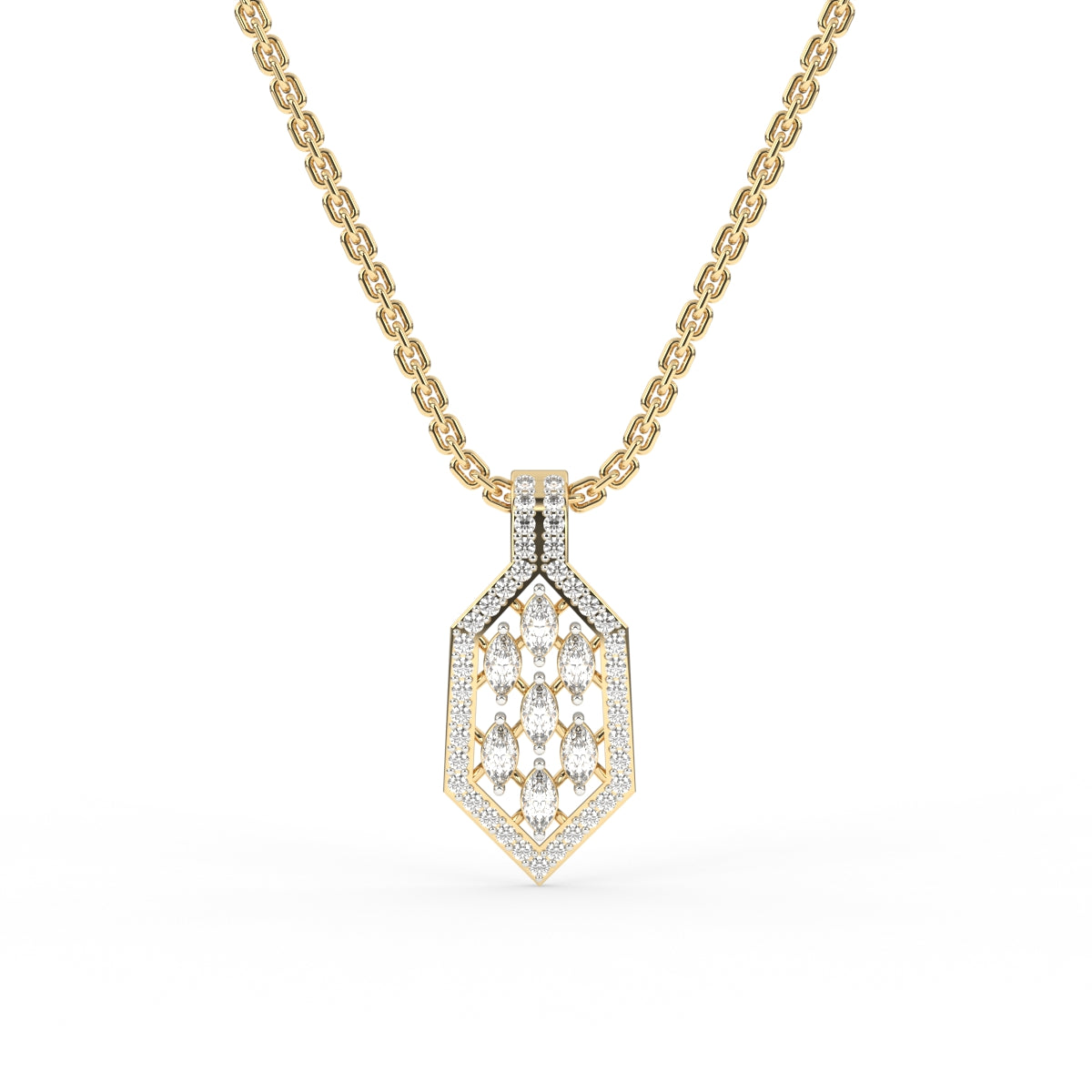 Charming Marquise & Round Diamond Pendant