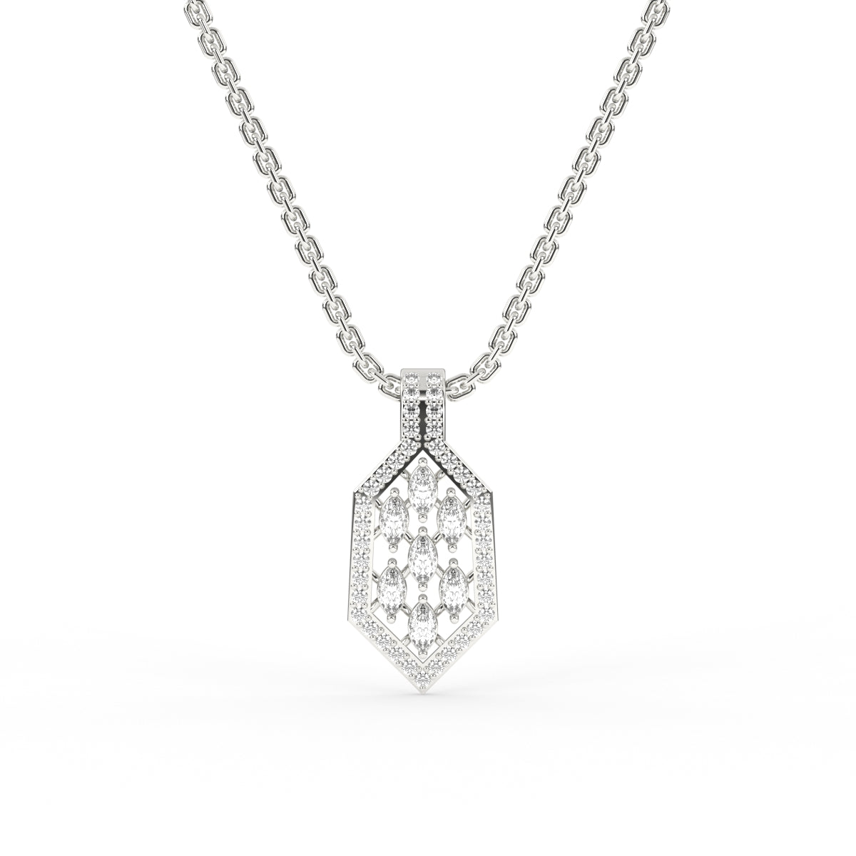 Charming Marquise & Round Diamond Pendant