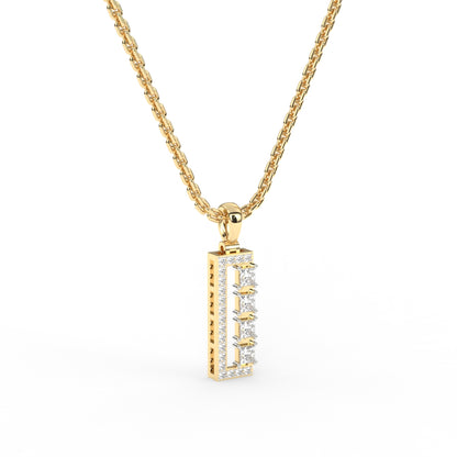 Four square diamond pendant