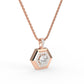 Classic Hexagon Shped Halo Pendant For Her