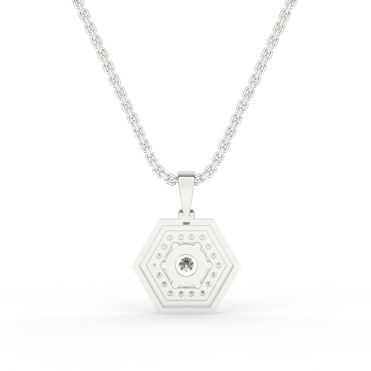 Hexagon diamond pendant