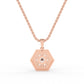 Classic Hexagon Shped Halo Pendant For Her