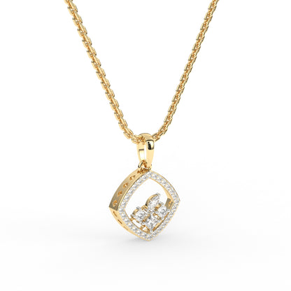 Quad Shaped Diamond Pendant