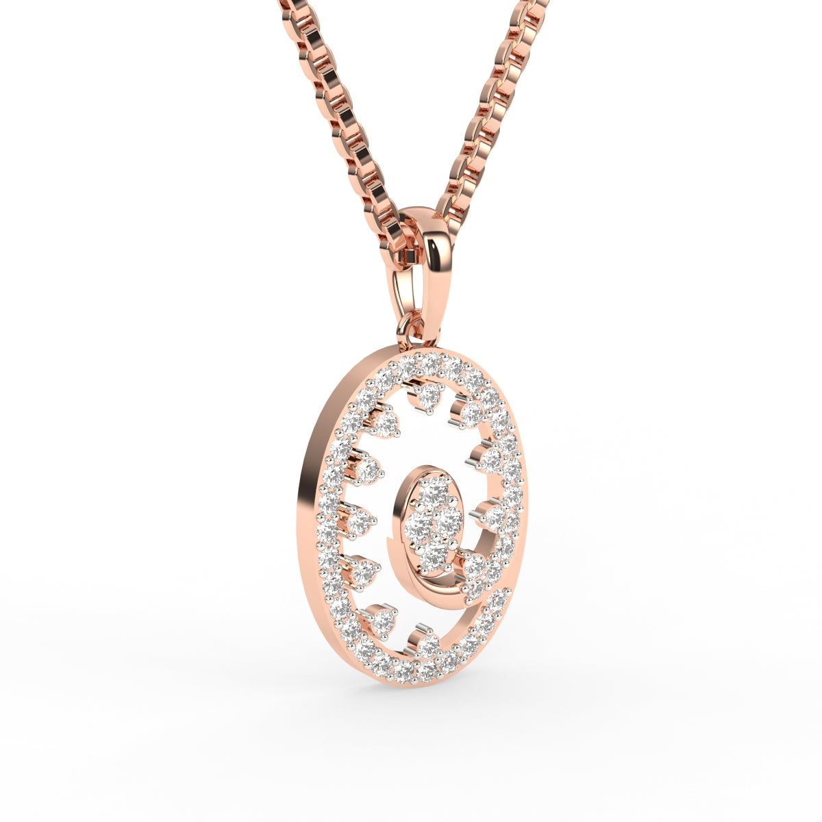 Sparkling Oval Shaped Pendant