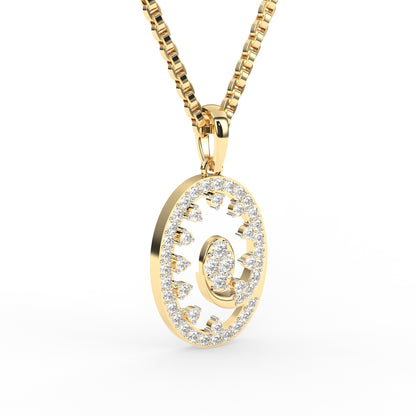 Sparkling Oval Shaped Pendant