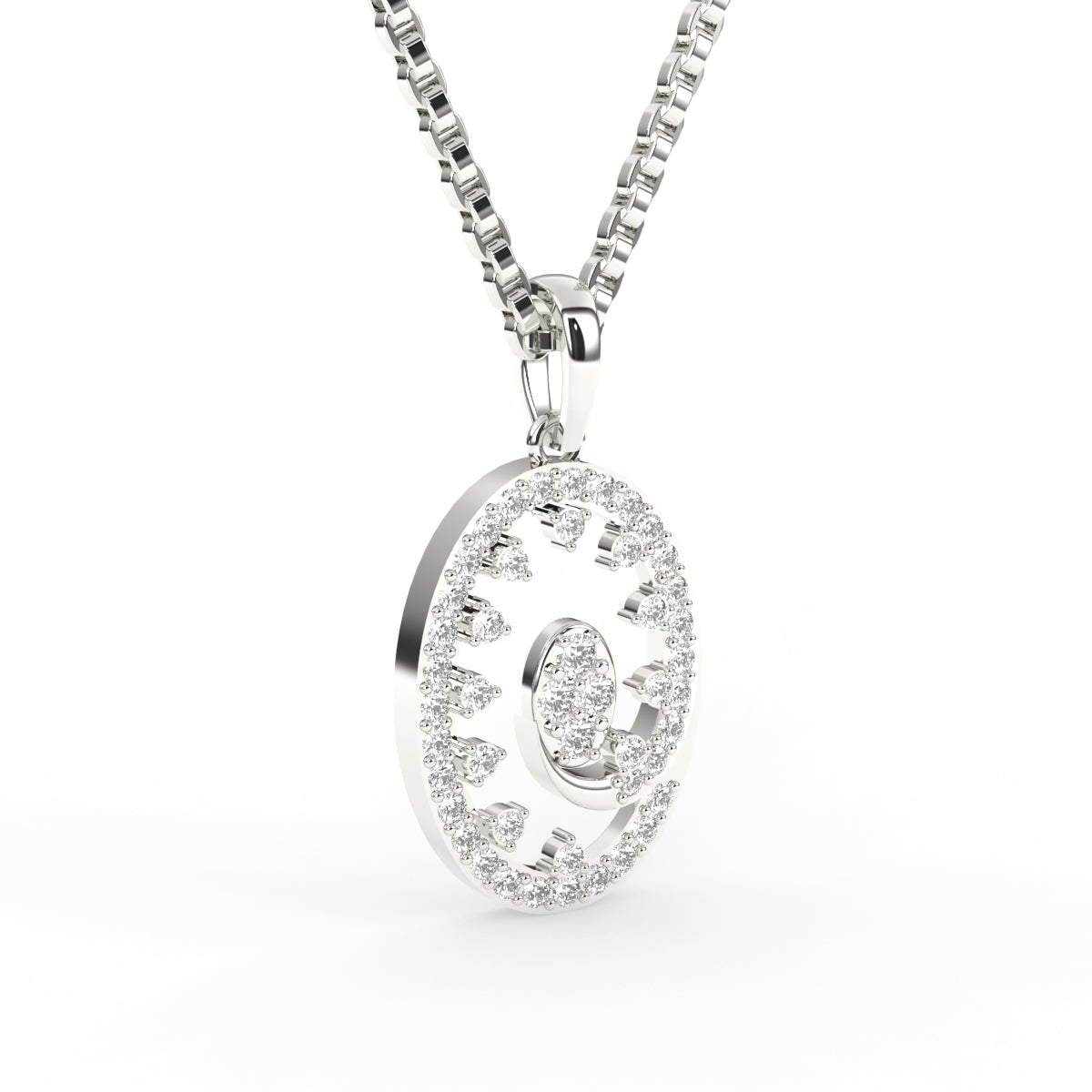 Sparkling Oval Shaped Pendant