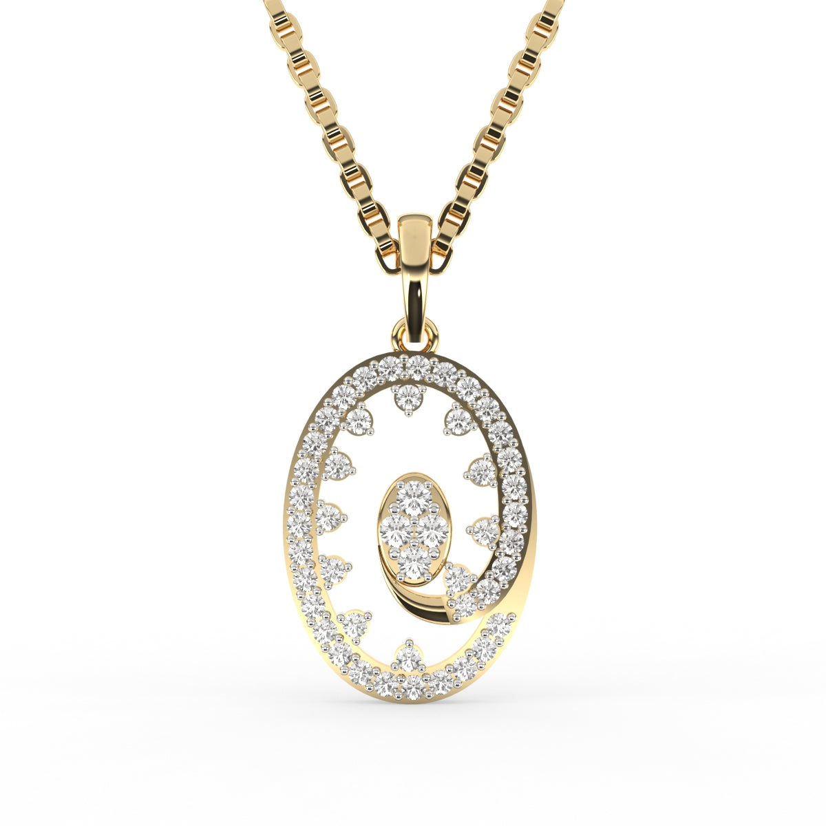 Sparkling Oval Shaped Pendant