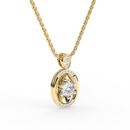 Gold Diamond Pendant For Women