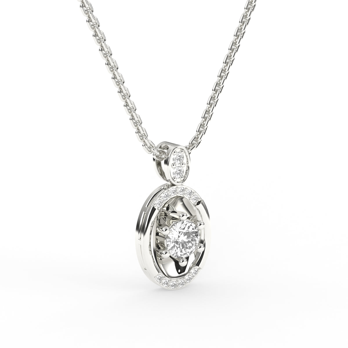 solitaire oval shaped pendant