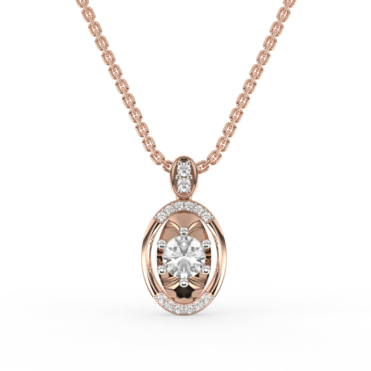 solitaire oval shaped pendant