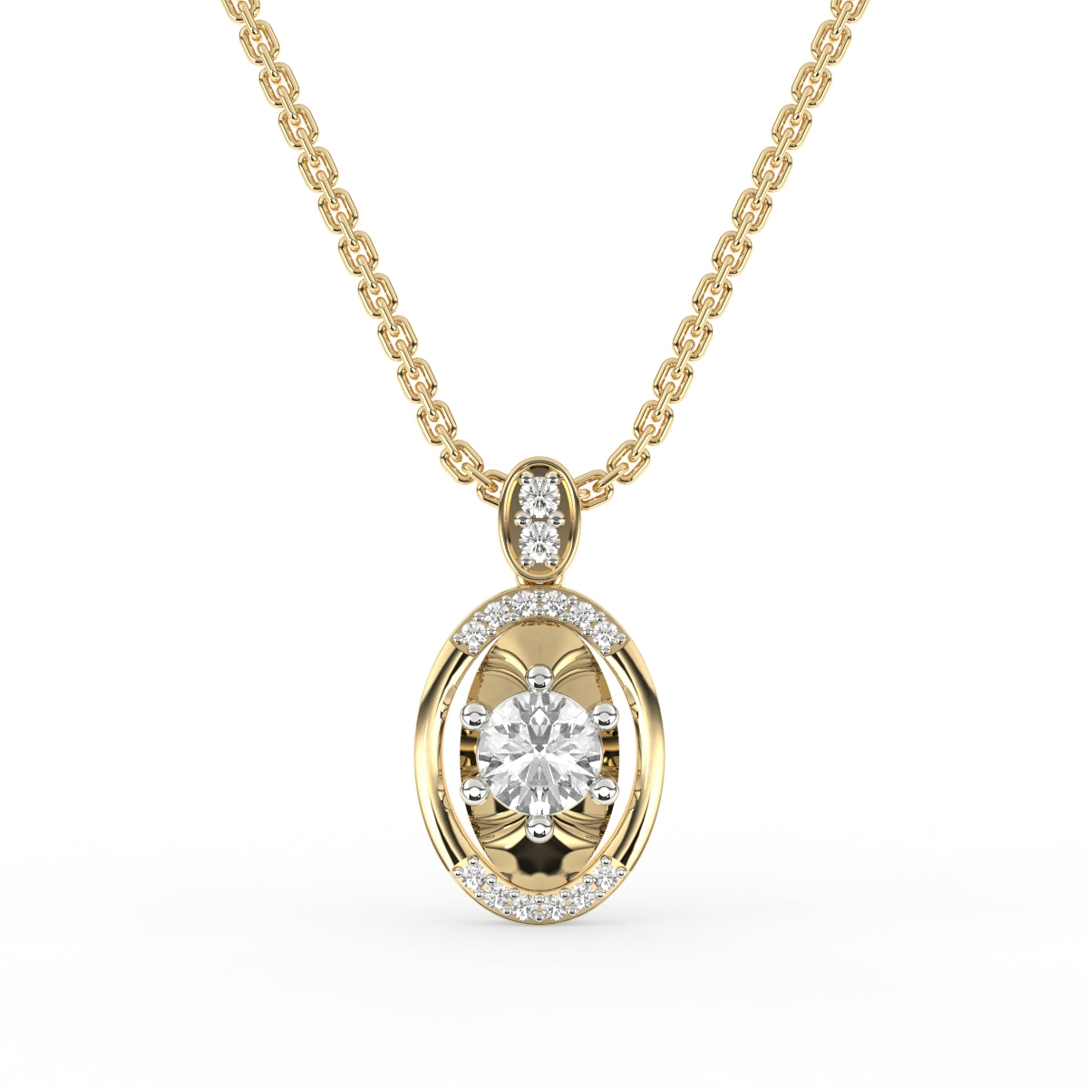 Gold Diamond Pendant For Women