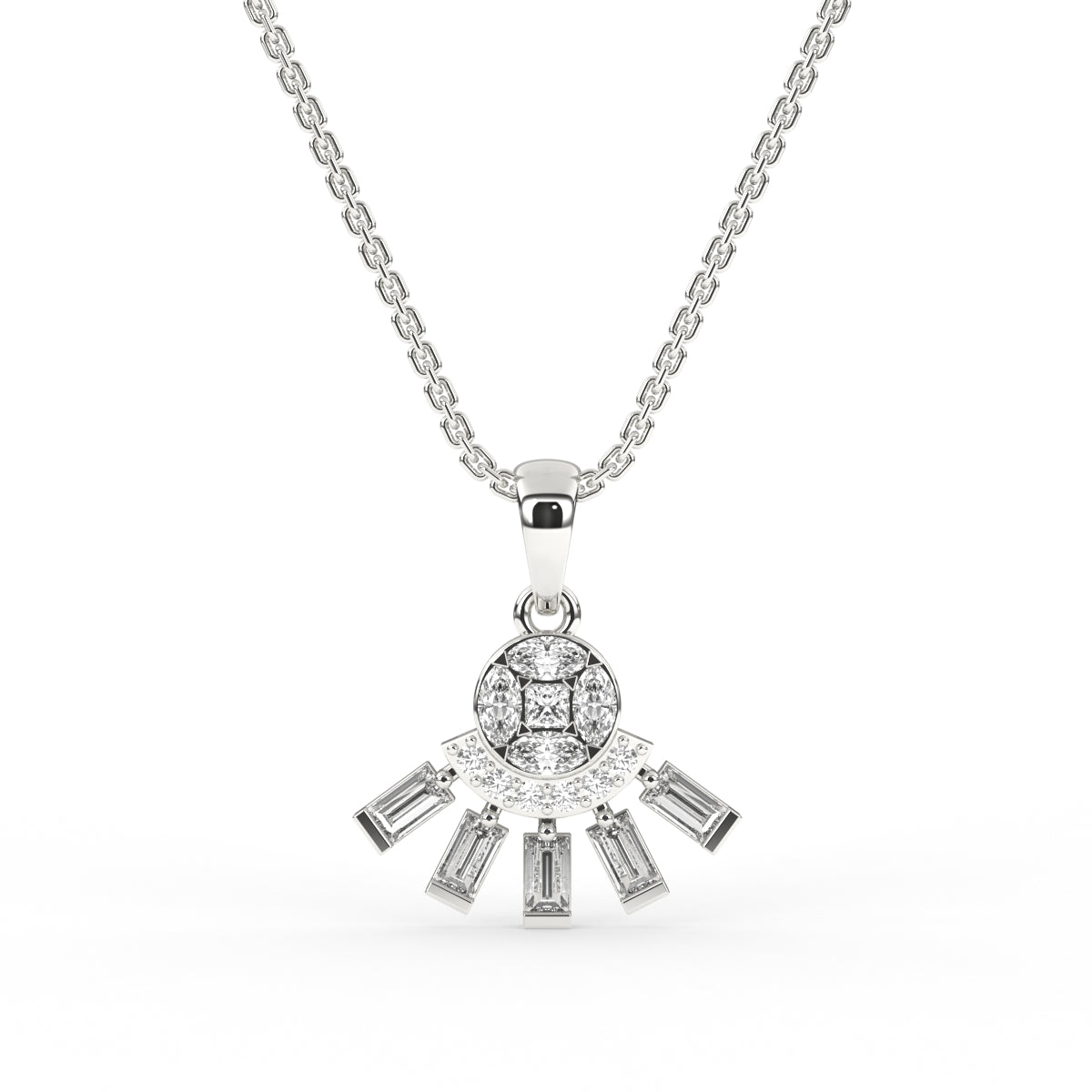 Floral Cluster Diamond Women's Pendant