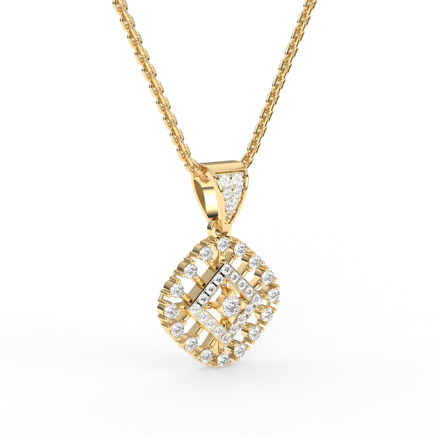 Blossom Flower Round Diamond Pendant