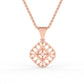 Blossom Flower Round Diamond Pendant