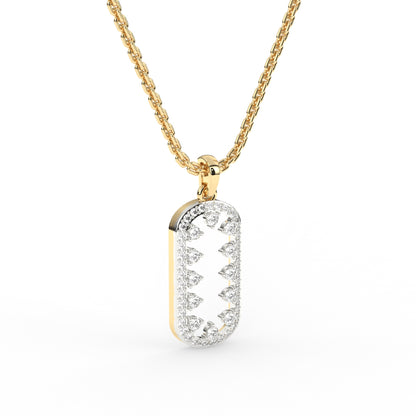 Antique Open Round Diamond Dog Tag Pendant