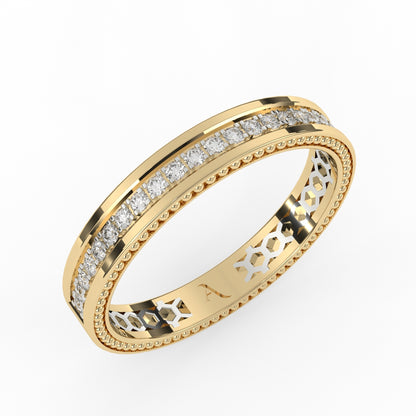 Channel Set Wedding Band