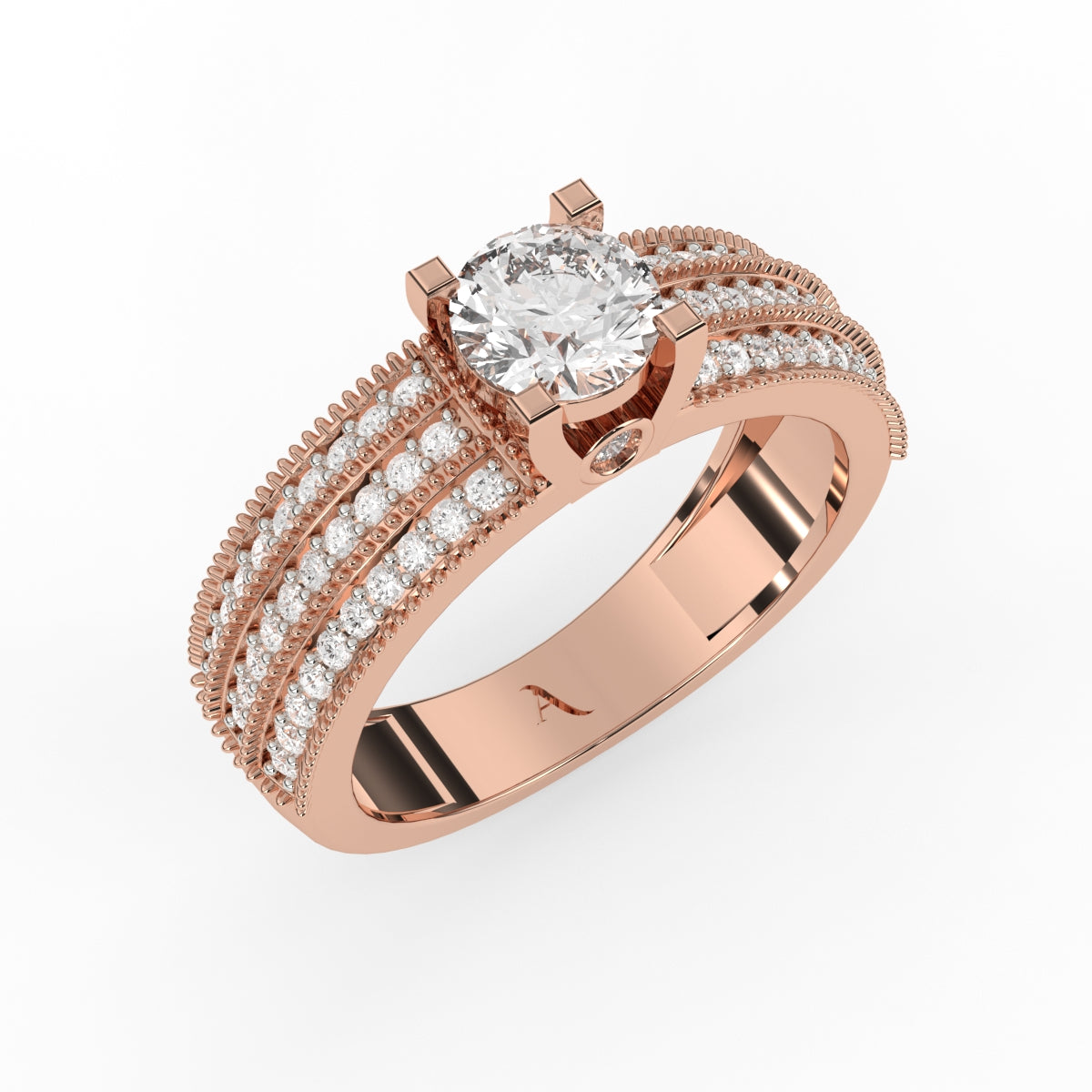 Engagement Ring -Crown Style Asscher Cut Diamond Split Band Engagement Ring  Like Khloe Kardashian's-ES431