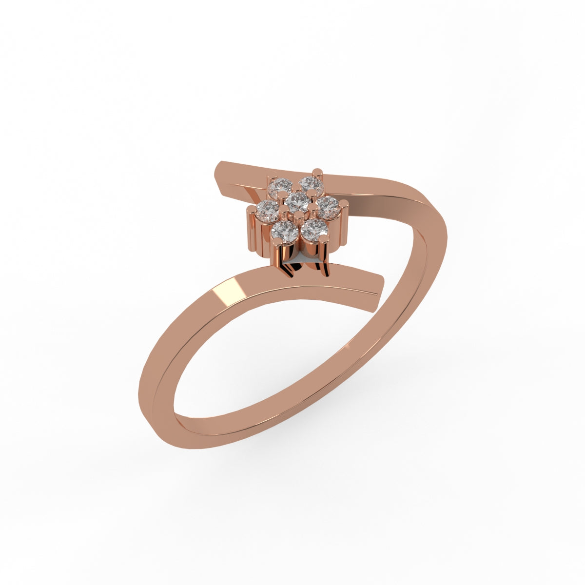 Floral Twist Diamond Ring